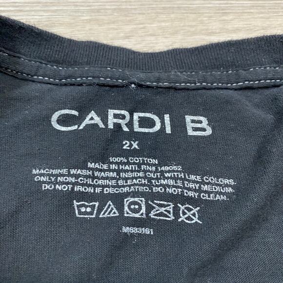 Cardi B Gold Logo Washed T Shirt Men's 2XL Hip Hop Rap - Picture 6 of 7